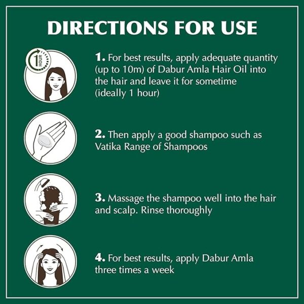 Dabur Amla Hair Oil for Healthy Hair and Moisturized Scalp - Image 4