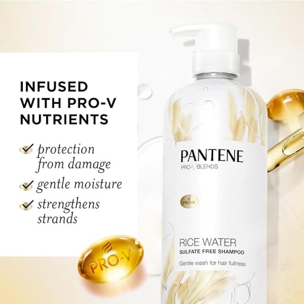 Pantene Sulfate Free Shampoo with Rice Water, Protects Natural Hair Growth - Image 6