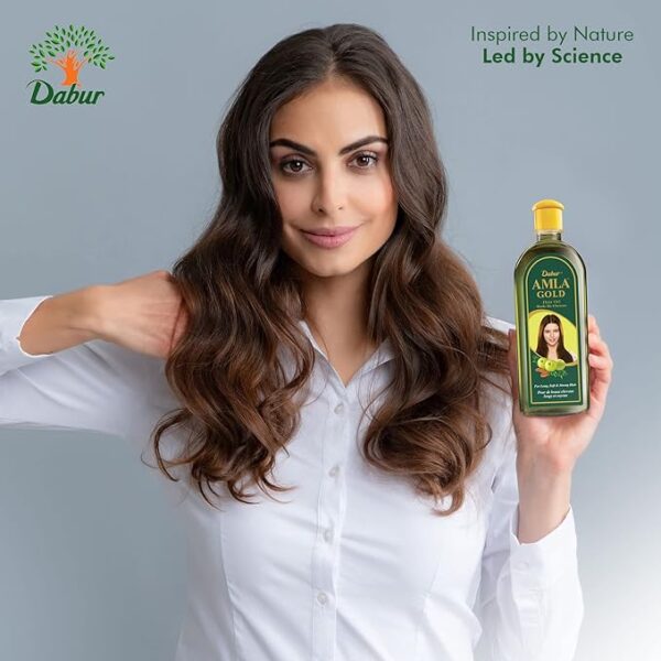 Dabur Amla Gold Hair Oil - With Amla, Almond and Henna - Image 2