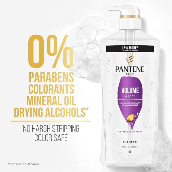 Pantene Shampoo Twin Pack with Hair Treatment, Volume & Body for Fine Hair, - Image 4