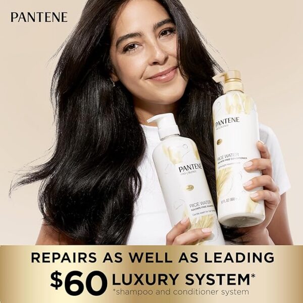 Pantene Sulfate Free Shampoo with Rice Water, Protects Natural Hair Growth - Image 4