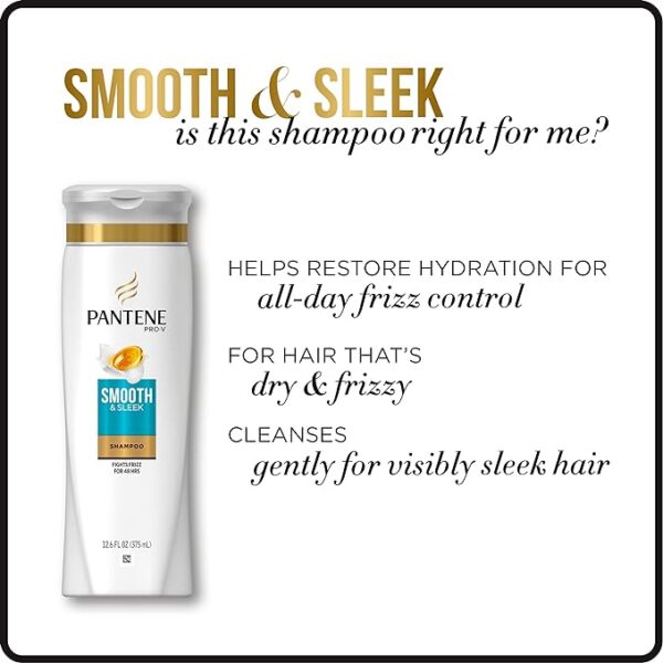 Pantene Shampoo Smooth & Sleek 12.6 Ounce - Image 5