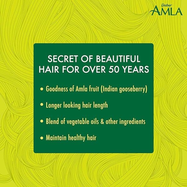 Dabur Amla Hair Oil 500ml - 100% Natural, Enhances Hair Growth - Image 3