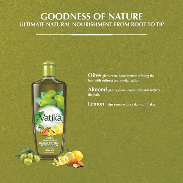 Dabur Vatika naturals Olive Enriched Hair Oil 300 Ml - Image 4