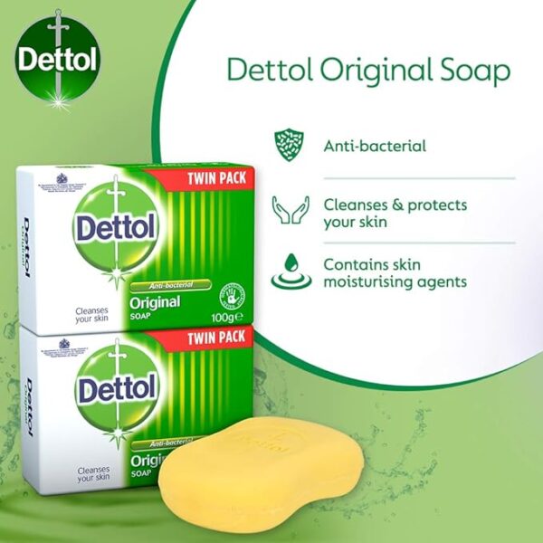 Dettol Anti Bacterial Original Soap 100g Twin Pack - Image 5
