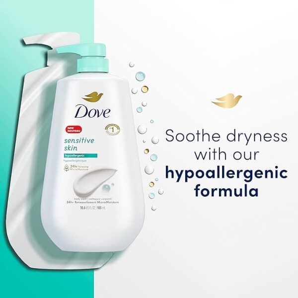 Dove Body Wash with Pump Sensitive Skin 3 Count - Image 4