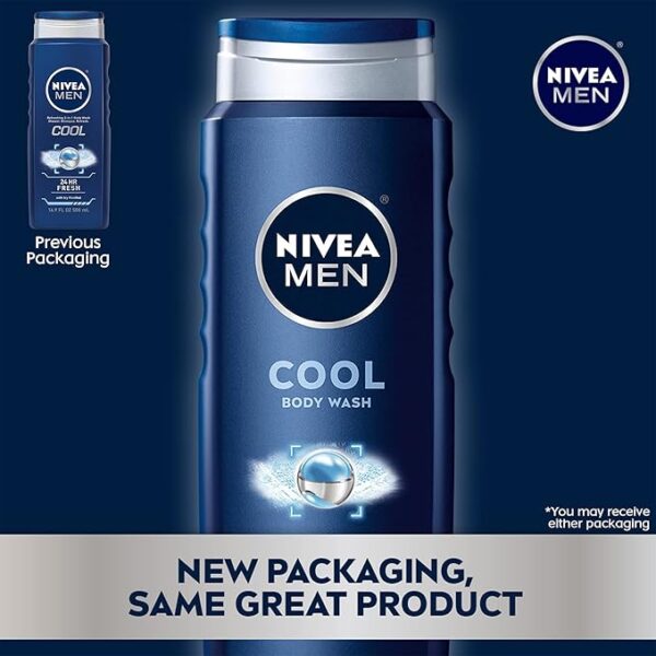 Nivea Men Cool Body Wash with Icy Menthol, Scented Body Wash for Men - Image 6