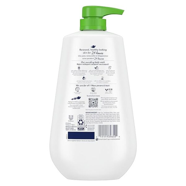 Dove Body Wash with Pump Refreshing Cucumber and Green Tea 3 Count - Image 2