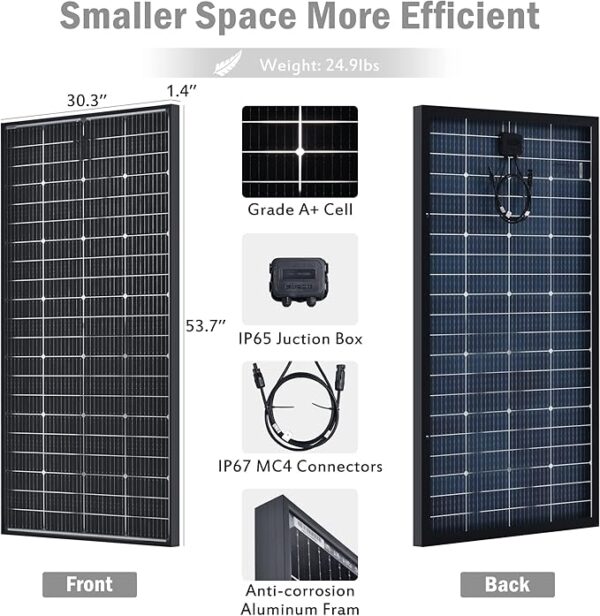 Bifacial 400 Watt Solar Panels 12V 10BB Monocrystalline Solar Panel with 2pcs - Image 2