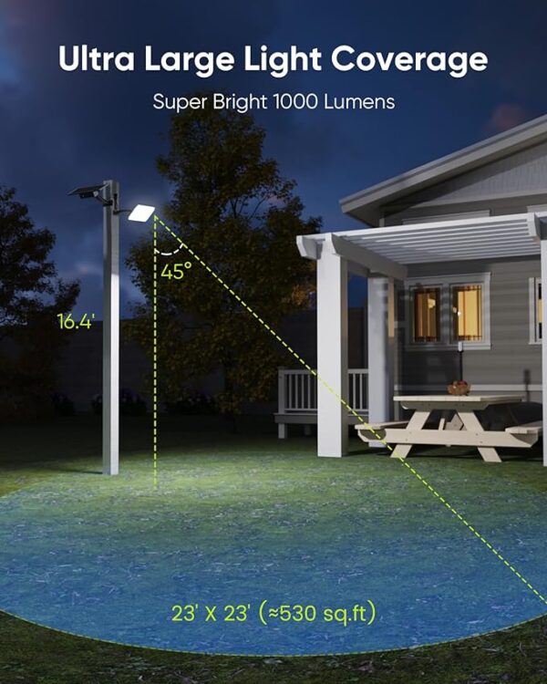 JACKYLED 1000 Lumens 299 LED Solar Lights Outdoor Bright Solar Dusk to Dawn Light - Image 6