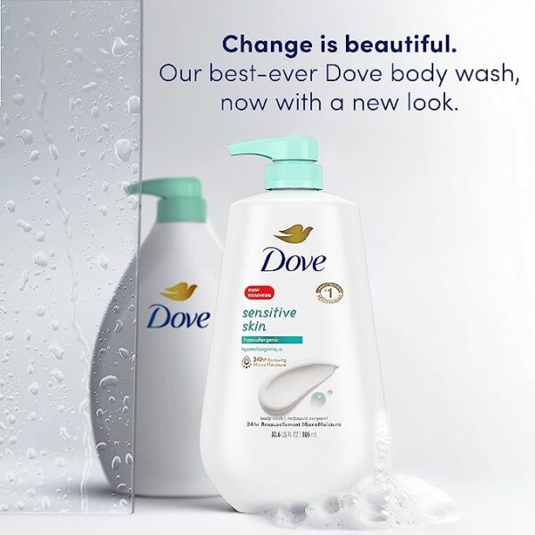 Dove Body Wash with Pump Sensitive Skin 3 Count - Image 3