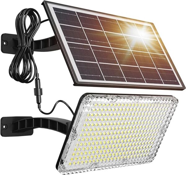 JACKYLED 1000 Lumens 299 LED Solar Lights Outdoor Bright Solar Dusk to Dawn Light