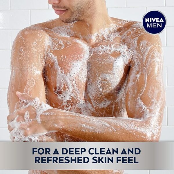 Nivea Men DEEP Active Clean Charcoal Body Wash, Exfoliating Body Wash - Image 4