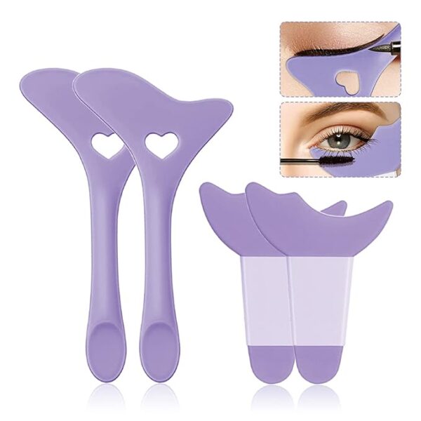 Eyeliner Stencils 4Pcs Reusable Silicone Eyeliner Aid Mascara