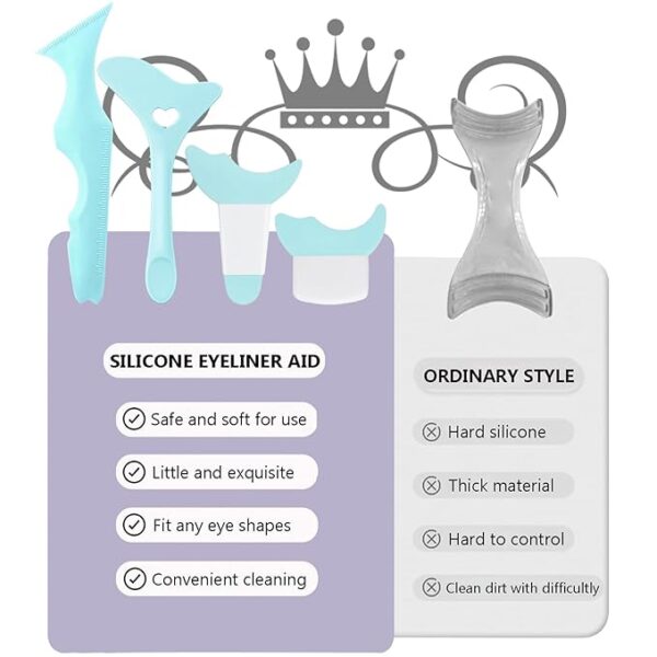 4Pcs Eyeliner Stencils Reusable Silicone Eyeliner Aid Mascara - Image 4