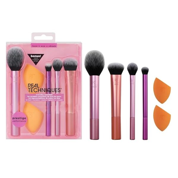 Real Techniques 6 Piece Everyday Essentials Makeup Brush Set,