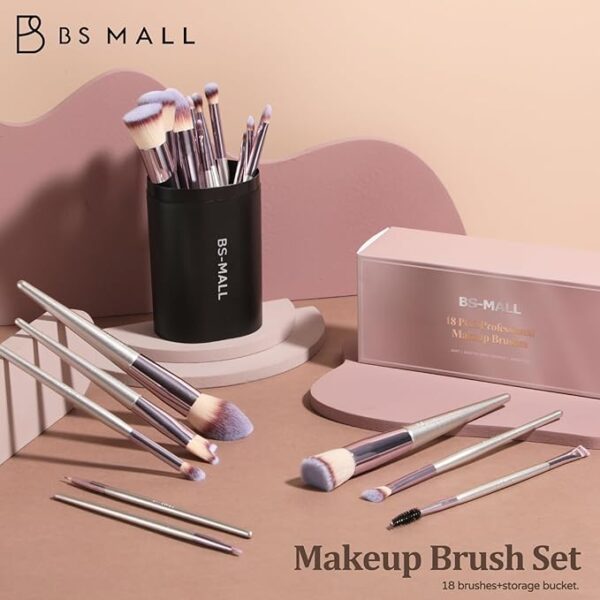 BS-MALL Makeup Brush Set 18 Pcs Premium Synthetic - Image 5