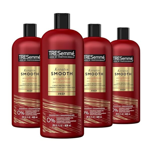 TRESemmé Shampoo Keratin Smooth 4 Count For Dry Hair Sleek Look