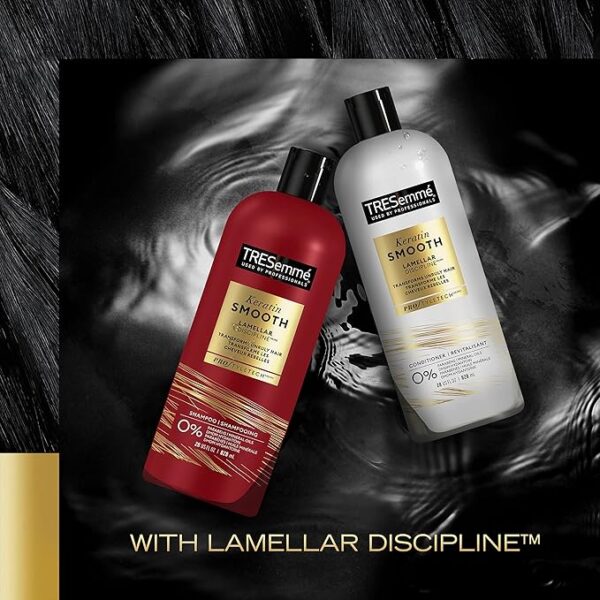 TRESemmé Shampoo Keratin Smooth 4 Count For Dry Hair Sleek Look - Image 5