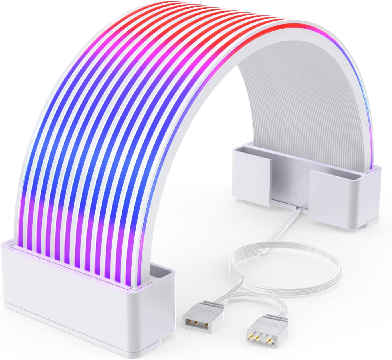 Sirlyr RGB PSU Cables LED Strips,ARGB PC Cable Cover Compatible 24 Pin Motherboard Extension