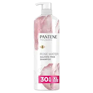 Pantene Sulfate Free Rose Water Shampoo, Soothes, Replenishes Hydration,