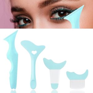 4Pcs Eyeliner Stencils Reusable Silicone Eyeliner Aid Mascara
