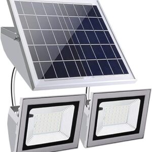 1 for 2 Flood Light Solar Flood Lights Led Lights Remote Solar Lights Dusk to Dawn Security Light Solar Panels 45W