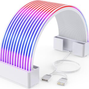 Sirlyr RGB PSU Cables LED Strips,ARGB PC Cable Cover Compatible 24 Pin Motherboard Extension