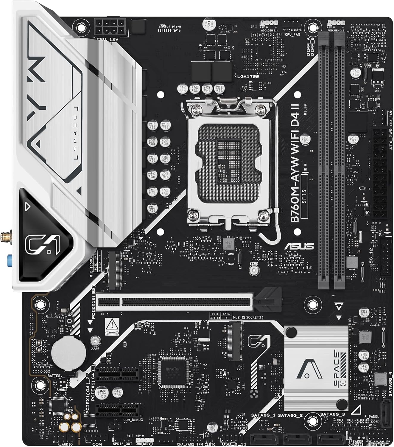 ASUS B760M-AYW WiFi D4 II Intel® B760 (LGA 1700) microATX mATX Motherboard