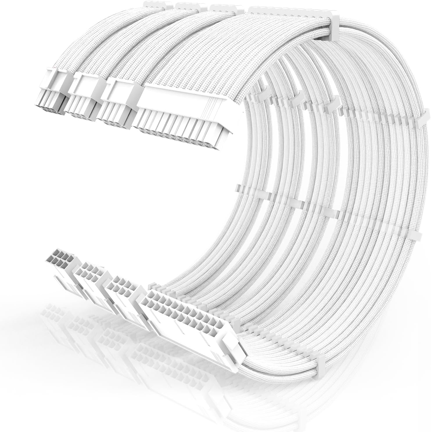 16AWG PSU Cable Extension Kit with Cable Combs,1x24pin ATX/1x8pin(4+4) EPS/2x8pin(6+2) PCIE Extension Cable